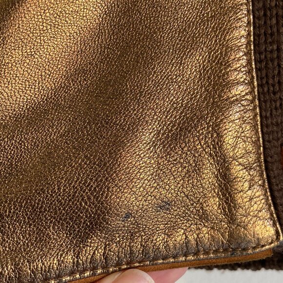 Marc Jacobs Metallic Genuine Lamb Leather Wool Cardigan Jacket - Picture 15 of 16